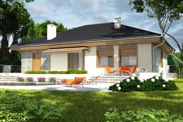  Projekt domu Dzierzba z garażem 1-st. [A] (WRF1492) - projekt domu parterowego - Zdjęcie 2