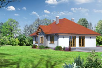 Projekt domu Antonin tb - parterowy dom o powierzchni 94,02 m², dach kopertowy - ujęcie 2