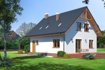  Projekt domu Miłosna średnia tb (KRP1398) - projekt domu parterowego z poddaszem - Zdjęcie 2