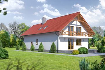  Projekt domu Osiek 7 (KRP1263) - projekt domu parterowego z poddaszem - Zdjęcie 2