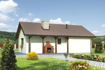 Projekt garażu M2 (243) - parterowy dom o powierzchni 19,40 m², dach dwuspadowy - ujęcie 2