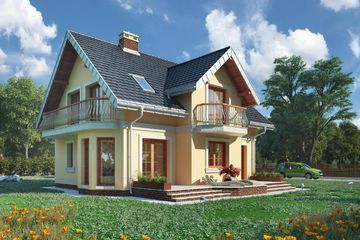  Projekt domu Klara Rex (1135) (KRD2104) - projekt domu parterowego z poddaszem - Zdjęcie 2