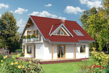  Projekt domu Maja Solo - murowana – beton komórkowy (KRD2108) - projekt domu parterowego z poddaszem - Zdjęcie 2