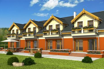  Projekt domu Magda z garażem 1-st. szeregówka (WRF1381) - projekt domu parterowego z poddaszem - Zdjęcie 2