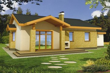  Projekt domu Stokrotka wersja A mniejsza bez garażu (WRD1435) - projekt domu parterowego - Zdjęcie 2