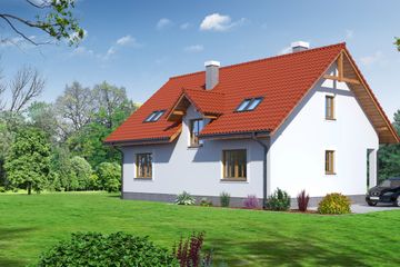  Projekt domu Bolków 2 (KRP1403) - projekt domu parterowego z poddaszem - Zdjęcie 2