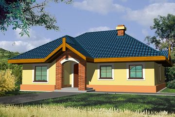  Projekt domu Wierzba C garaż z boku schody proste (WRD1453) - projekt domu parterowego - Zdjęcie 2