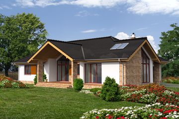 Projekt domu Ajaccio III DCB73b - parterowy dom o powierzchni 130,35 m², dach kopertowy - ujęcie 2