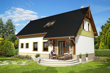  Projekt domu Kajtek z garażem 1-st. [A] (WRF1496) - projekt domu parterowego z poddaszem - Zdjęcie 2