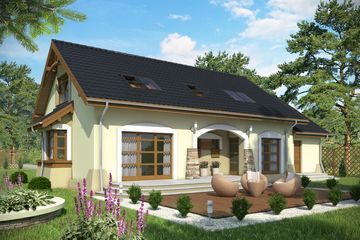  Projekt domu Amelia V z garażem 1-st. [A] (WRF1501) - projekt domu parterowego z poddaszem - Zdjęcie 2