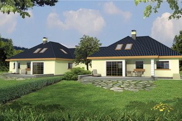  Projekt domu Akacja 2B bliźniak z garażem (WRD1464) - projekt domu parterowego z poddaszem - Zdjęcie 2