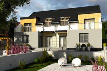  Projekt domu Gwarek II z garażem 1-st. bliźniak [A-BL2] (WRF1530) - projekt domu parterowego z poddaszem - Zdjęcie 2