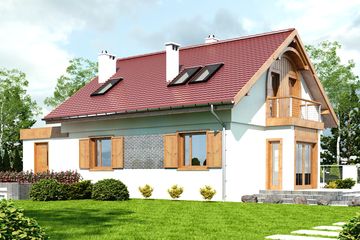  Projekt domu Czeczotka z garażem 1-st. [A] (WRF1537) - projekt domu parterowego z poddaszem - Zdjęcie 2