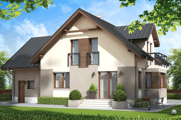  Projekt domu w Teksasie (KRN1044) - projekt domu parterowego z poddaszem - Zdjęcie 2