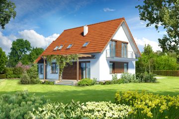  Projekt domu Miluza II LMP244a (WRB1384) - projekt domu parterowego z poddaszem - Zdjęcie 2