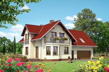  Projekt domu Ametyst G2 - murowana – beton komórkowy (KRD2126) - projekt domu parterowego z poddaszem - Zdjęcie 2