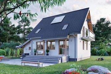 Projekt domu Krab Neo (1164) - parterowy z poddaszem dom o powierzchni 104,30 m², dach dwuspadowy - ujęcie 2