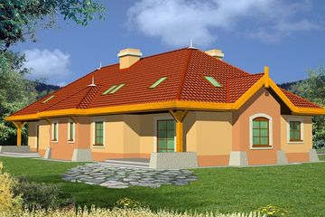  Projekt domu Cynamon wersja B bez wykusza z daszkami (WRD1320) - projekt domu parterowego z poddaszem - Zdjęcie 2