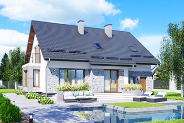  Projekt domu APS 234 (LUA1267) - projekt domu parterowego z poddaszem - Zdjęcie 2