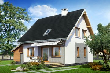  Projekt domu Ewa Neo (1375) (KRD2522) - projekt domu parterowego z poddaszem - Zdjęcie 2