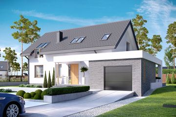  Projekt domu HomeKoncept-05 (KRX1005) - projekt domu parterowego z poddaszem - Zdjęcie 2