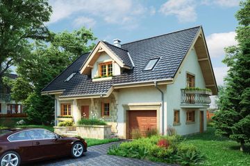  Projekt domu Zojka (1085) (KRD2027) - projekt domu parterowego z poddaszem - Zdjęcie 2