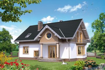  Projekt domu Dymsza Polo - murowana – beton komórkowy (KRD2030) - projekt domu parterowego z poddaszem - Zdjęcie 2