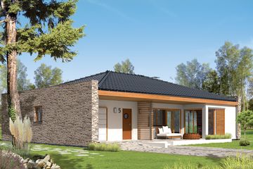  Projekt domu Marlon II G1 (z wejściem od południa) (WRC1863) - projekt domu parterowego - Zdjęcie 2