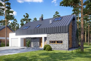  Projekt domu TK59 (WAK1047) - projekt domu parterowego z poddaszem - Zdjęcie 2