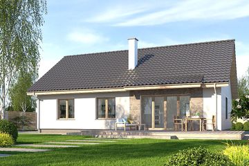  Projekt domu Gienia C (WRD1338) - projekt domu parterowego z poddaszem - Zdjęcie 2