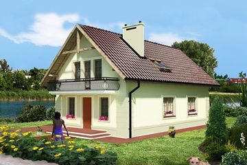  Projekt domu Agora Zielona 77 (KRN1024) - projekt domu parterowego z poddaszem - Zdjęcie 2