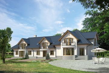 Projekt domu Atol 2 - parterowy z poddaszem dom o powierzchni 420,40 m², dach namiotowy - ujęcie 2