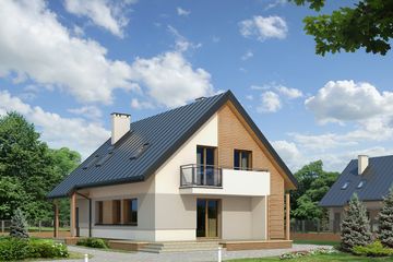  Projekt domu Jabłoń (BSA1584) - projekt domu parterowego z poddaszem - Zdjęcie 2