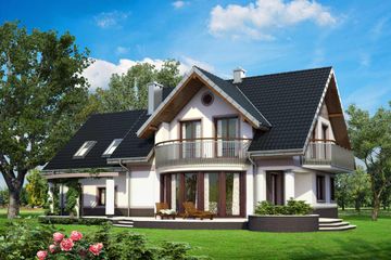  Projekt domu Heliotrop (1404) (KRD2561) - projekt domu parterowego z poddaszem - Zdjęcie 2