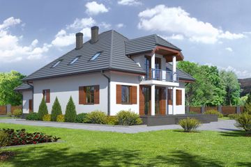  Projekt domu Borków nowy g1 (KRP1556) - projekt domu parterowego z poddaszem - Zdjęcie 2