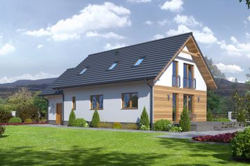  Projekt domu Czasław 13g (KRP1558) - projekt domu parterowego z poddaszem - Zdjęcie 2