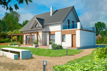  Projekt domu Tokio III DCP190b (WOB1069) - projekt domu parterowego z poddaszem - Zdjęcie 2