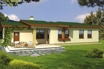  Projekt domu Irys 10-18 wersja B z pojedynczym garażem poszerzony (WRD1351) - projekt domu parterowego - Zdjęcie 2