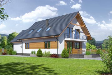  Projekt domu Jaworze średnie 7 (KRP1562) - projekt domu parterowego z poddaszem - Zdjęcie 2