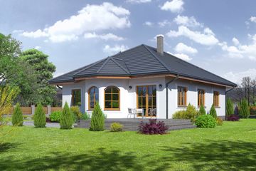  Projekt domu Zadębie średnie 3a (KRP1566) - projekt domu parterowego - Zdjęcie 2