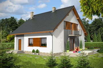  Projekt domu Amanda trend z garażem 1-st. [A] (WRF1541) - projekt domu parterowego z poddaszem - Zdjęcie 2