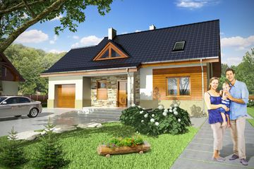  Projekt domu Mola II z garażem 1-st. [A] (WRF1543) - projekt domu parterowego z poddaszem - Zdjęcie 2