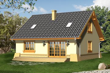  Projekt domu Omega (WRN1040) - projekt domu parterowego z poddaszem - Zdjęcie 2