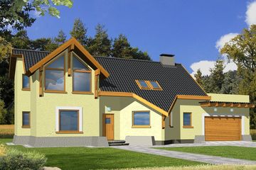  Projekt domu Irys 2 B podwójny garaż, wąska działka (WRD1359) - projekt domu parterowego z poddaszem - Zdjęcie 2