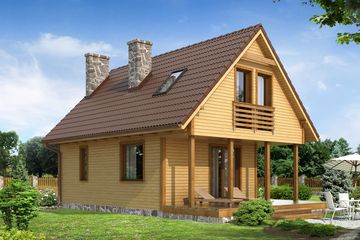  Projekt domu Poziomka 2 dr-S (BSA1703) - projekt domu parterowego z poddaszem - Zdjęcie 2