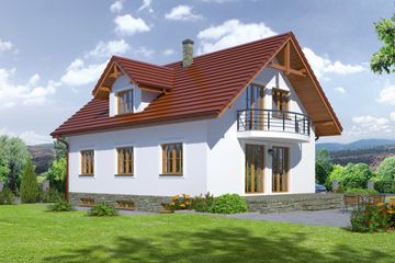  Projekt domu Bukowo 9 (KRP1191) - projekt domu parterowego z poddaszem - Zdjęcie 2