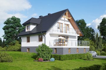  Projekt domu Brzozów (KRP1197) - projekt domu parterowego z poddaszem - Zdjęcie 2