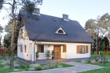  Projekt domu Krzemyk (398) (KRD2036) - projekt domu parterowego z poddaszem - Zdjęcie 2