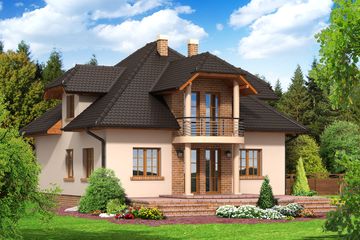  Projekt domu Borków 4 (KRP1199) - projekt domu parterowego z poddaszem - Zdjęcie 2