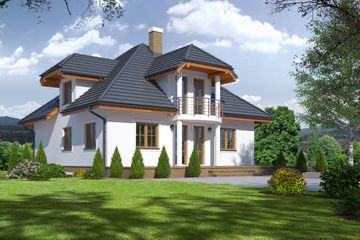  Projekt domu Borków 5 (KRP1206) - projekt domu parterowego z poddaszem - Zdjęcie 2